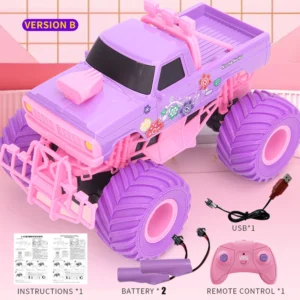 Pink RC Stunt Climbing Pickup Truck - Thumbnail Image 3