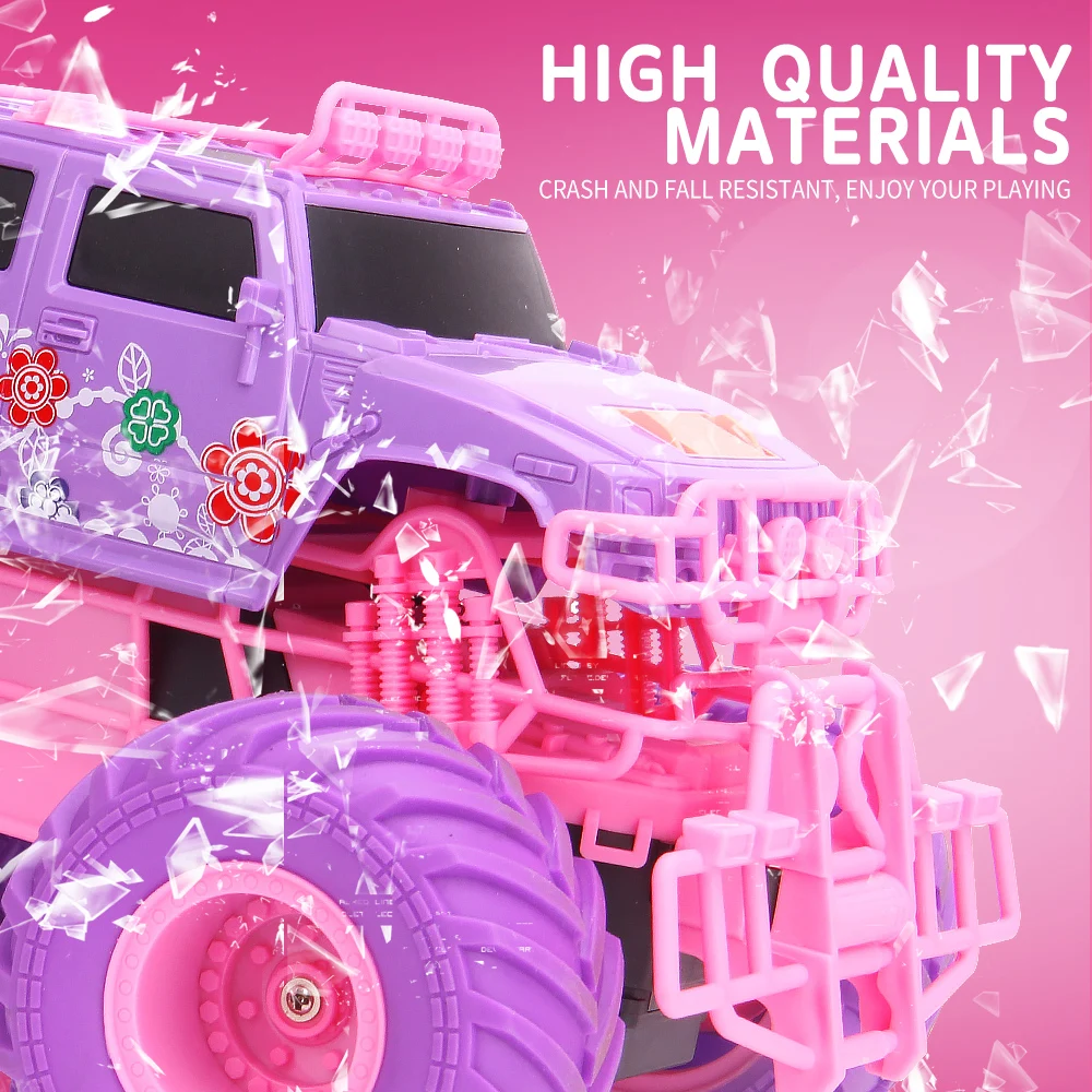 Pink RC Stunt Climbing Pickup Truck - Image 1
