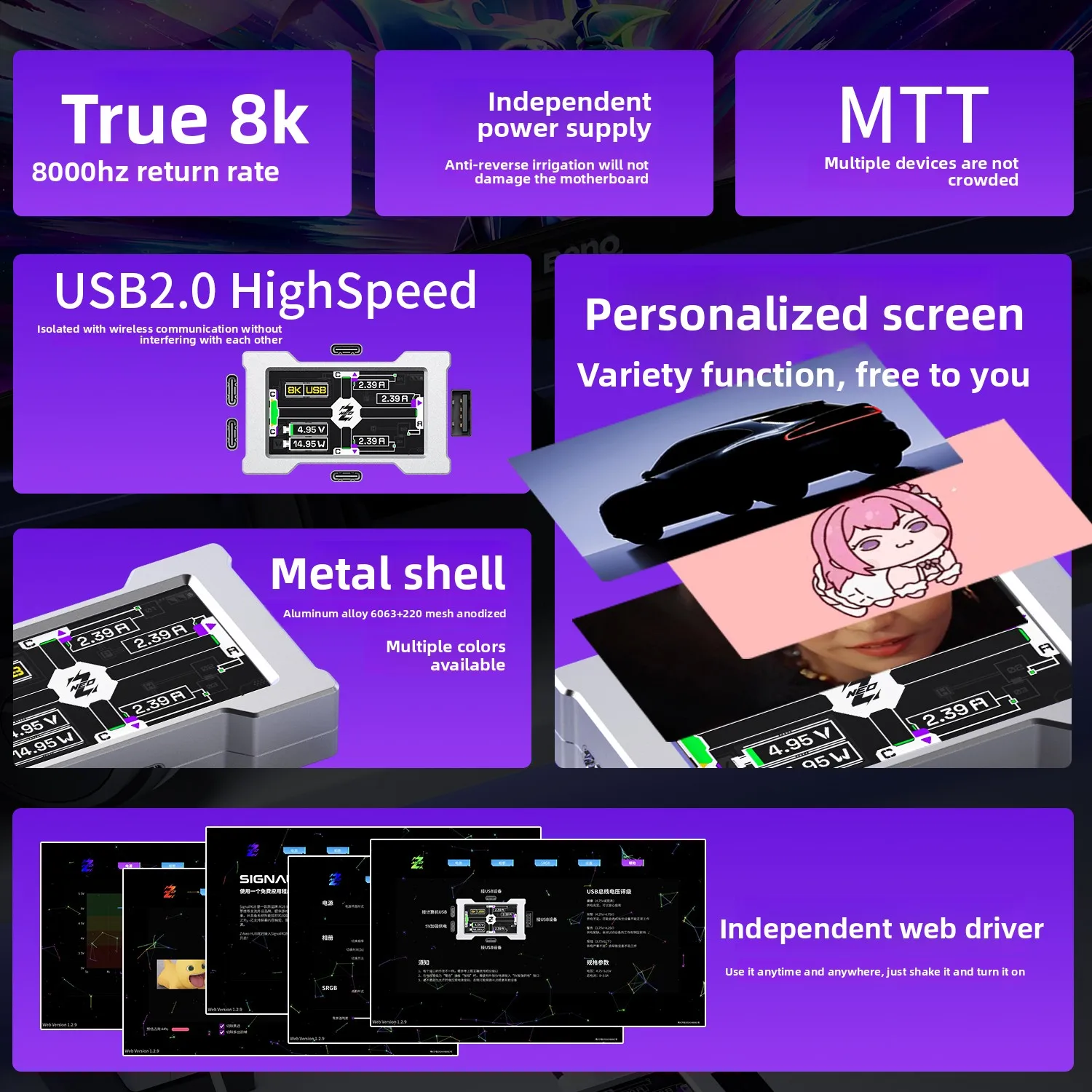 Gaming USB Hub with Display - Image 4