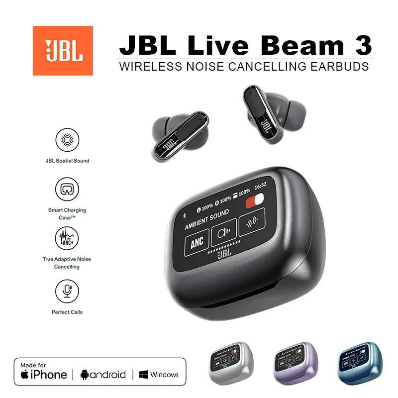 JBL Live Beam 3 Wireless Noise Cancelling Earbuds - Image 1